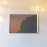 Make Me Your Sunset III by Nathan Larson. shown as a paper print in a white frame. Available as a archival giclee rolled canvas, fine art paper, or poster print. SKU 82423i.