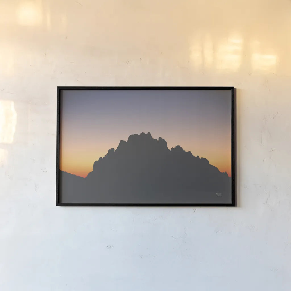 Make Me Your Sunset IV by Nathan Larson. shown as a paper print in a black flame. Available as a archival giclee rolled canvas, fine art paper, or poster print. SKU 82424i.