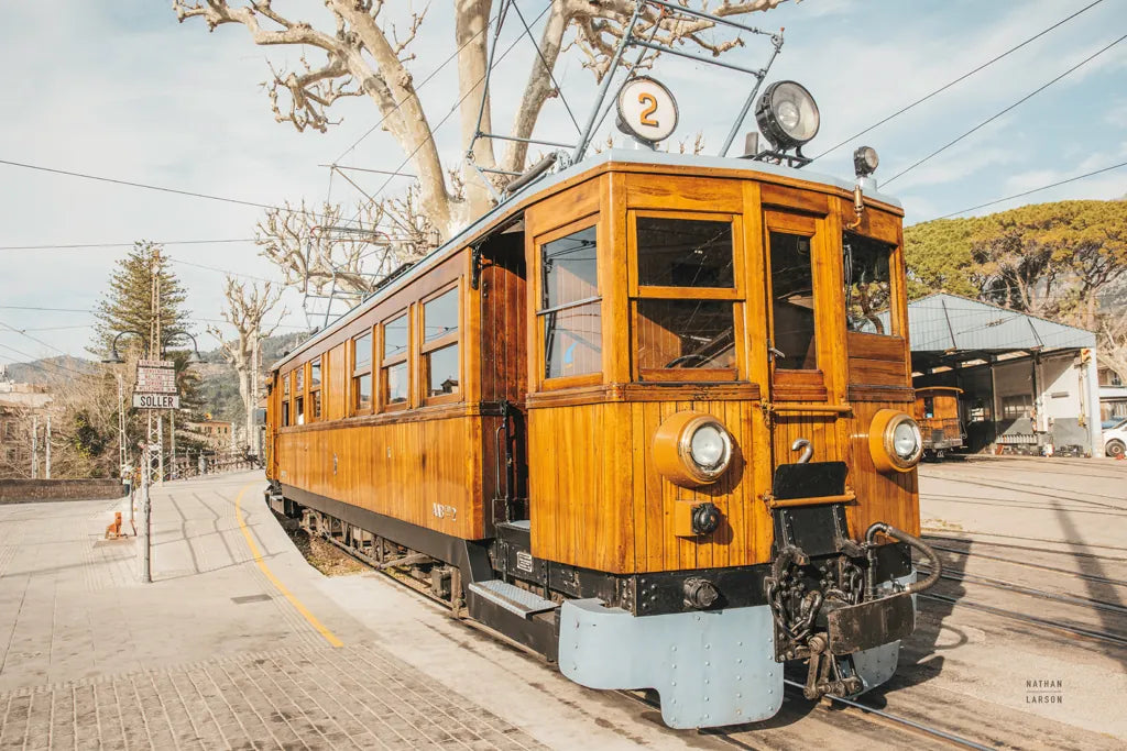 Mallorca Train by Nathan Larson. SKU 85801i. Archival Giclee Fine art print for wall decor.