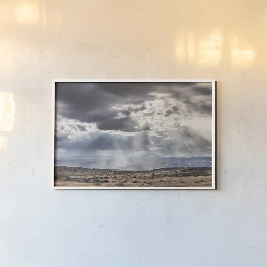 Mangas Valley by Nathan Larson. shown as a paper print in a white frame. Available as a archival giclee rolled canvas, fine art paper, or poster print. SKU 102778i.