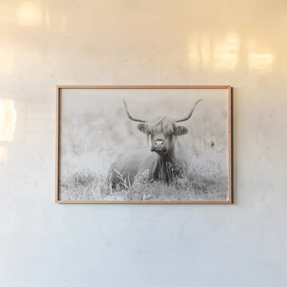 Meadow Guardian I by Nathan Larson. shown as a paper print in a natural frame. Available as a archival giclee rolled canvas, fine art paper, or poster print. SKU 100480i.