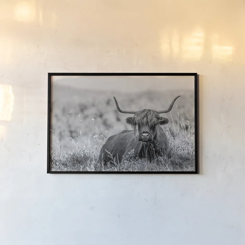 Meadow Guardian II by Nathan Larson. shown as a paper print in a black flame. Available as a archival giclee rolled canvas, fine art paper, or poster print. SKU 100481i.