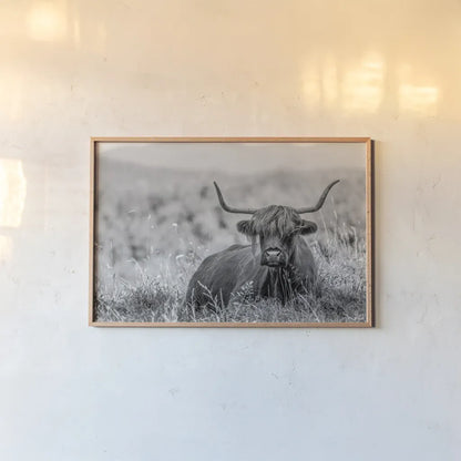 Meadow Guardian II by Nathan Larson. shown as a paper print in a natural frame. Available as a archival giclee rolled canvas, fine art paper, or poster print. SKU 100481i.