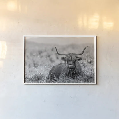 Meadow Guardian II by Nathan Larson. shown as a paper print in a white frame. Available as a archival giclee rolled canvas, fine art paper, or poster print. SKU 100481i.