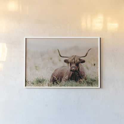 Meadow Guardian III by Nathan Larson. shown as a paper print in a white frame. Available as a archival giclee rolled canvas, fine art paper, or poster print. SKU 100482i.
