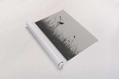 Meadowlark Call BW by Nathan Larson. shown as a rolled paper print. Available as archival giclee rolled canvas, fine art paper, or poster print. SKU 98338i.