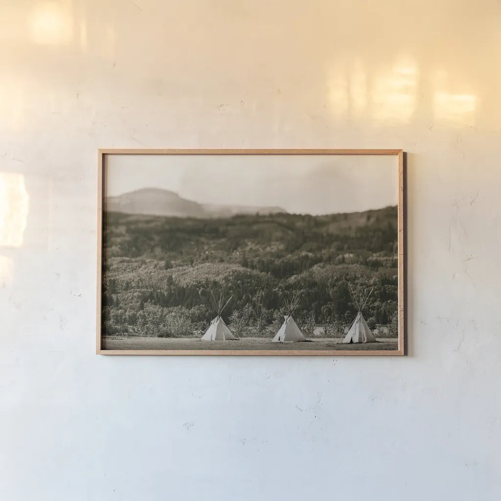 Montana Borders by Nathan Larson. shown as a paper print in a natural frame. Available as a archival giclee rolled canvas, fine art paper, or poster print. SKU 87635i.