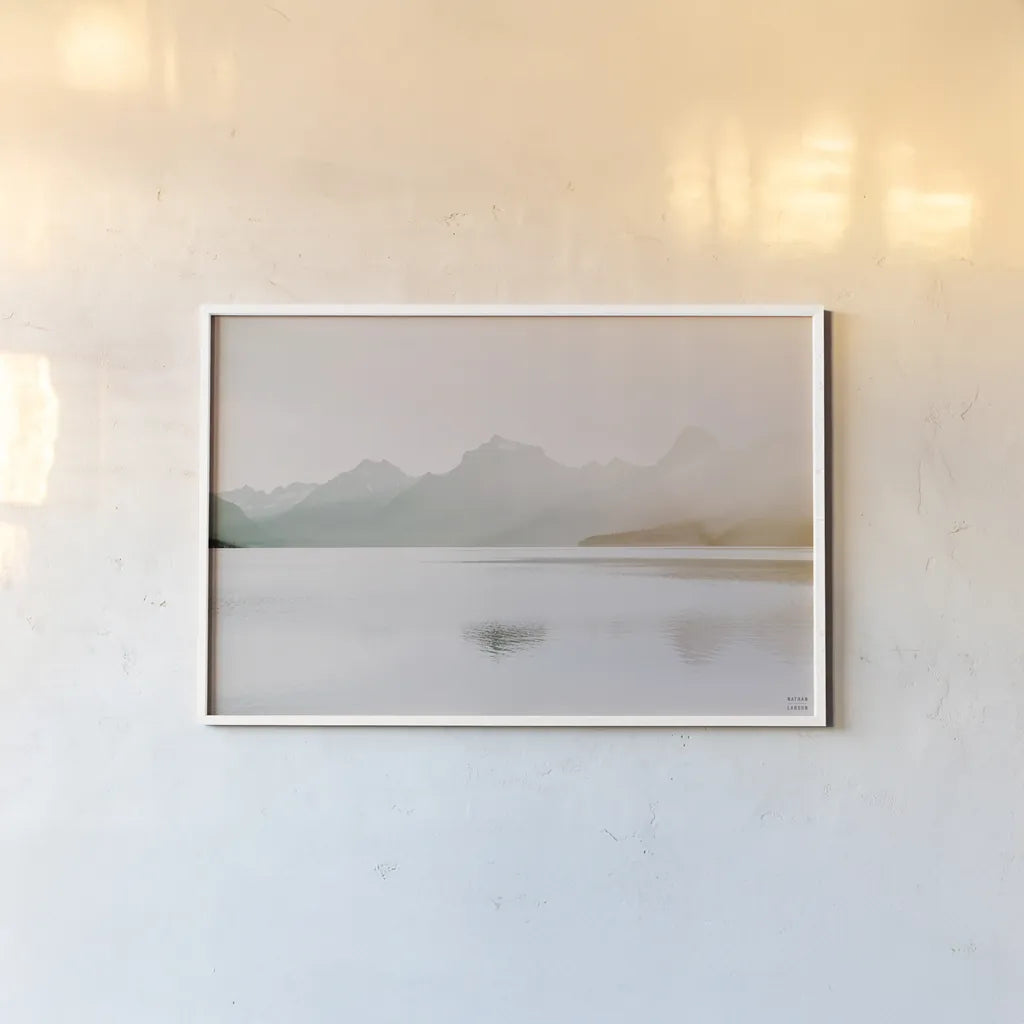 Montana Light II by Nathan Larson. shown as a paper print in a white frame. Available as a archival giclee rolled canvas, fine art paper, or poster print. SKU 98329i.