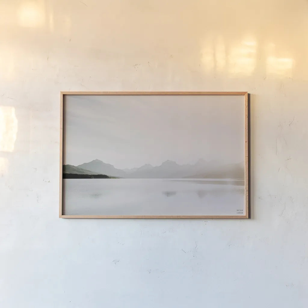 Montana Light III by Nathan Larson. shown as a paper print in a natural frame. Available as a archival giclee rolled canvas, fine art paper, or poster print. SKU 98330i.