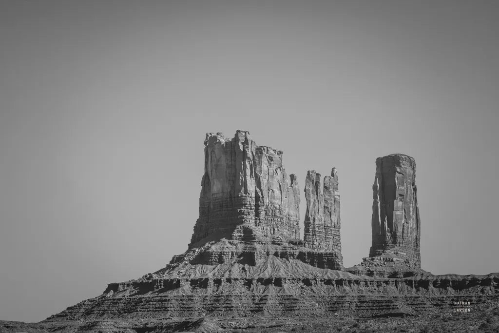 Monument Valley II BW by Nathan Larson. SKU 90381i. Archival Giclee Fine art print for wall decor.