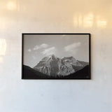 Mount Robson BW by Nathan Larson. shown as a paper print in a black flame. Available as a archival giclee rolled canvas, fine art paper, or poster print. SKU 104557i.