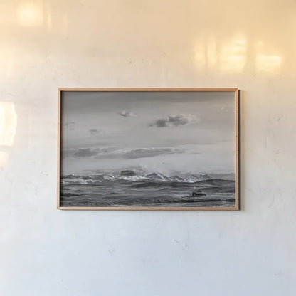 Mountain Cabin II by Nathan Larson. shown as a paper print in a natural frame. Available as a archival giclee rolled canvas, fine art paper, or poster print. SKU 82743i.