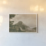 Mountain Memories by Nathan Larson. shown as a paper print in a white frame. Available as a archival giclee rolled canvas, fine art paper, or poster print. SKU 87638i.