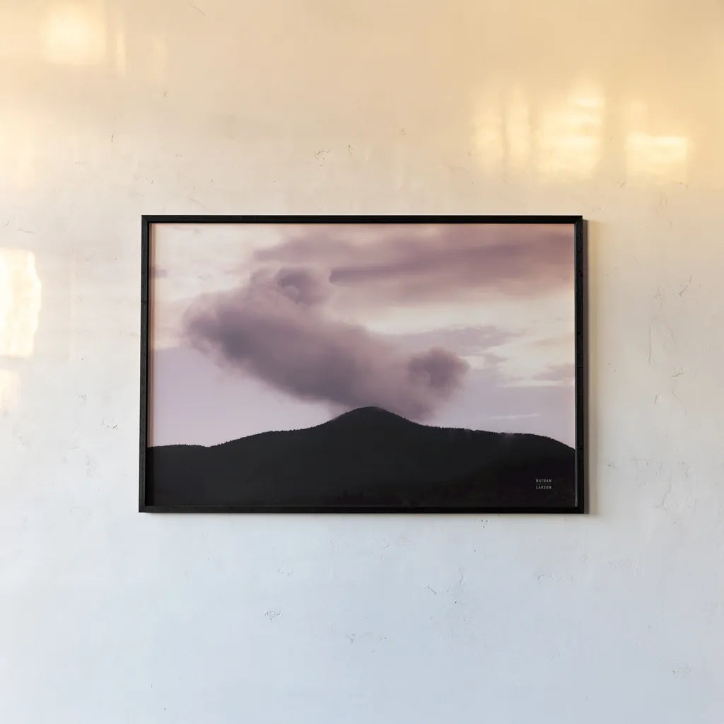 Mountain View by Nathan Larson. shown as a paper print in a black flame. Available as a archival giclee rolled canvas, fine art paper, or poster print. SKU 79429i.
