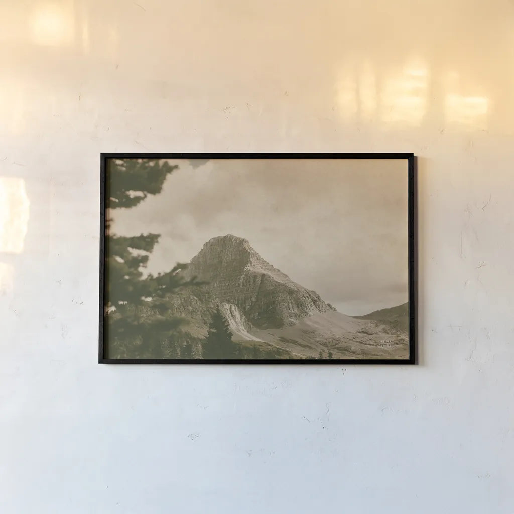 Mountainous I by Nathan Larson. shown as a paper print in a black flame. Available as a archival giclee rolled canvas, fine art paper, or poster print. SKU 88239i.