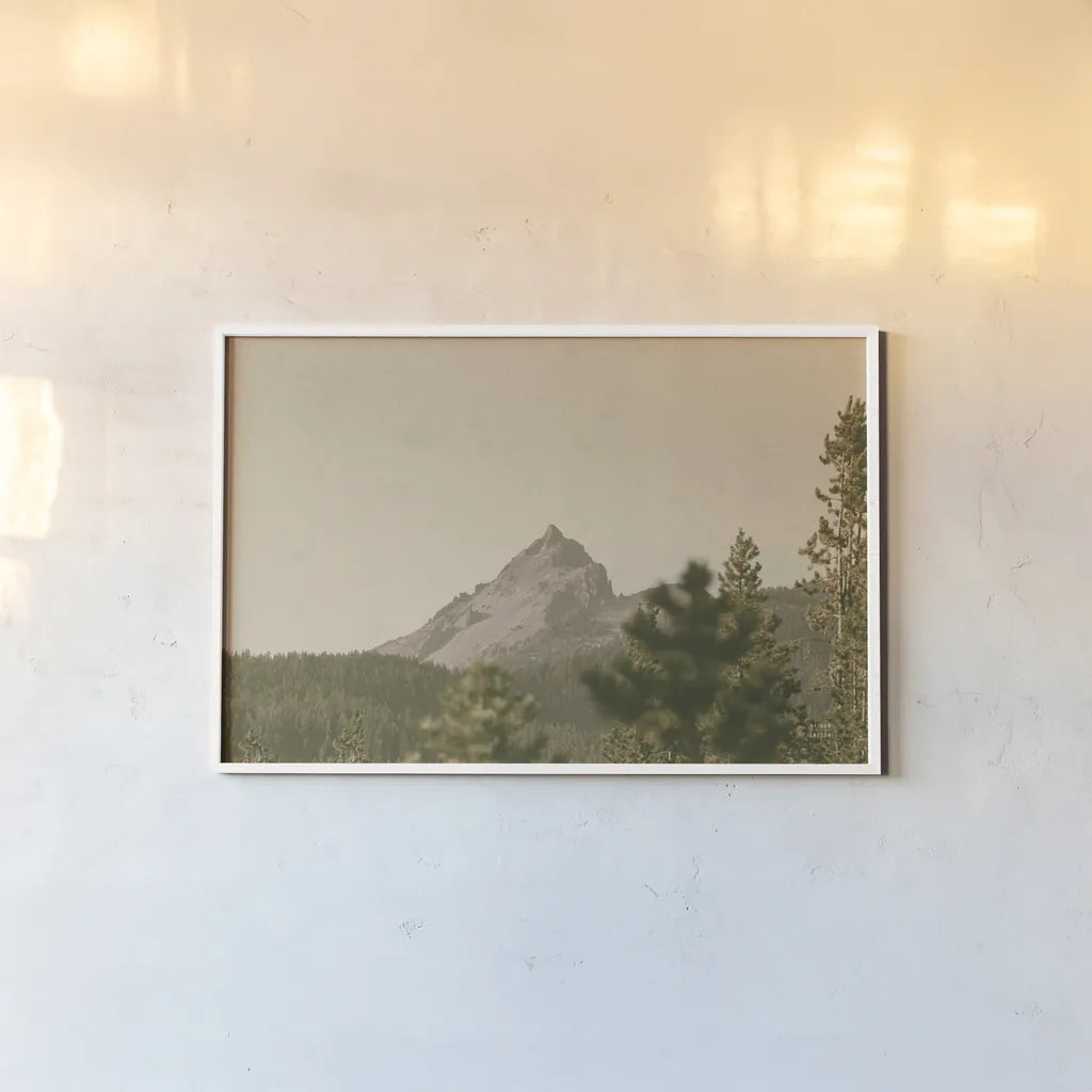 Mountainous II by Nathan Larson. shown as a paper print in a white frame. Available as a archival giclee rolled canvas, fine art paper, or poster print. SKU 88240i.
