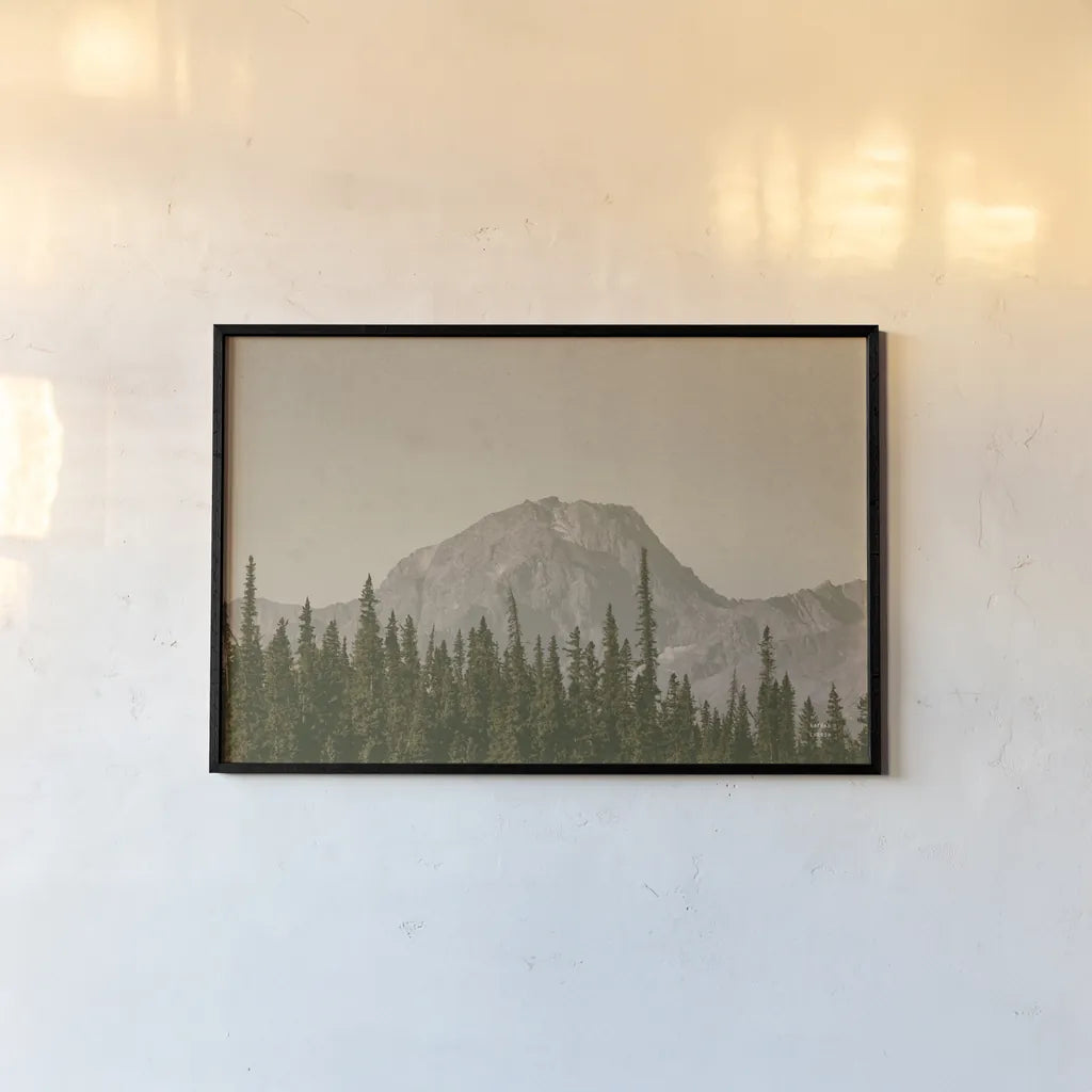 Mountainous IV by Nathan Larson. shown as a paper print in a black flame. Available as a archival giclee rolled canvas, fine art paper, or poster print. SKU 88242i.