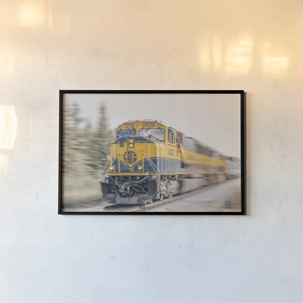 Moving History by Nathan Larson. shown as a paper print in a black flame. Available as a archival giclee rolled canvas, fine art paper, or poster print. SKU 94126i.