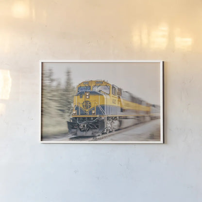 Moving History by Nathan Larson. shown as a paper print in a white frame. Available as a archival giclee rolled canvas, fine art paper, or poster print. SKU 94126i.