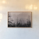 Mystery Wood I by Nathan Larson. shown as a paper print in a natural frame. Available as a archival giclee rolled canvas, fine art paper, or poster print. SKU 99777i.