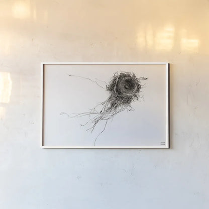 Nest Released by Nathan Larson. shown as a paper print in a white frame. Available as a archival giclee rolled canvas, fine art paper, or poster print. SKU 99379i.