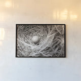 Nesting by Nathan Larson. shown as a paper print in a black flame. Available as a archival giclee rolled canvas, fine art paper, or poster print. SKU 87634i.