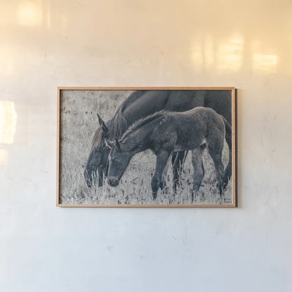 New Graze I by Nathan Larson. shown as a paper print in a natural frame. Available as a archival giclee rolled canvas, fine art paper, or poster print. SKU 98714i.