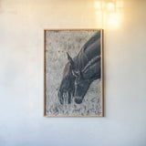 New Graze II by Nathan Larson. shown as a paper print in a natural frame. Available as a archival giclee rolled canvas, fine art paper, or poster print. SKU 98715h.