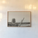 New Mexico Adobe by Nathan Larson. shown as a paper print in a natural frame. Available as a archival giclee rolled canvas, fine art paper, or poster print. SKU 81818i.