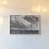 New Mexico Monsoon Rains by Nathan Larson. shown as a paper print in a white frame. Available as a archival giclee rolled canvas, fine art paper, or poster print. SKU 82305i.
