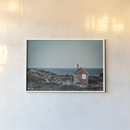 Newfoundland Historic Buildings Contrast by Nathan Larson. shown as a paper print in a white frame. Available as a archival giclee rolled canvas, fine art paper, or poster print. SKU 101667i.