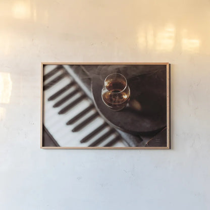 Night Vibes Lounge by Nathan Larson. shown as a paper print in a natural frame. Available as a archival giclee rolled canvas, fine art paper, or poster print. SKU 77341i.