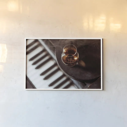 Night Vibes Lounge by Nathan Larson. shown as a paper print in a white frame. Available as a archival giclee rolled canvas, fine art paper, or poster print. SKU 77341i.