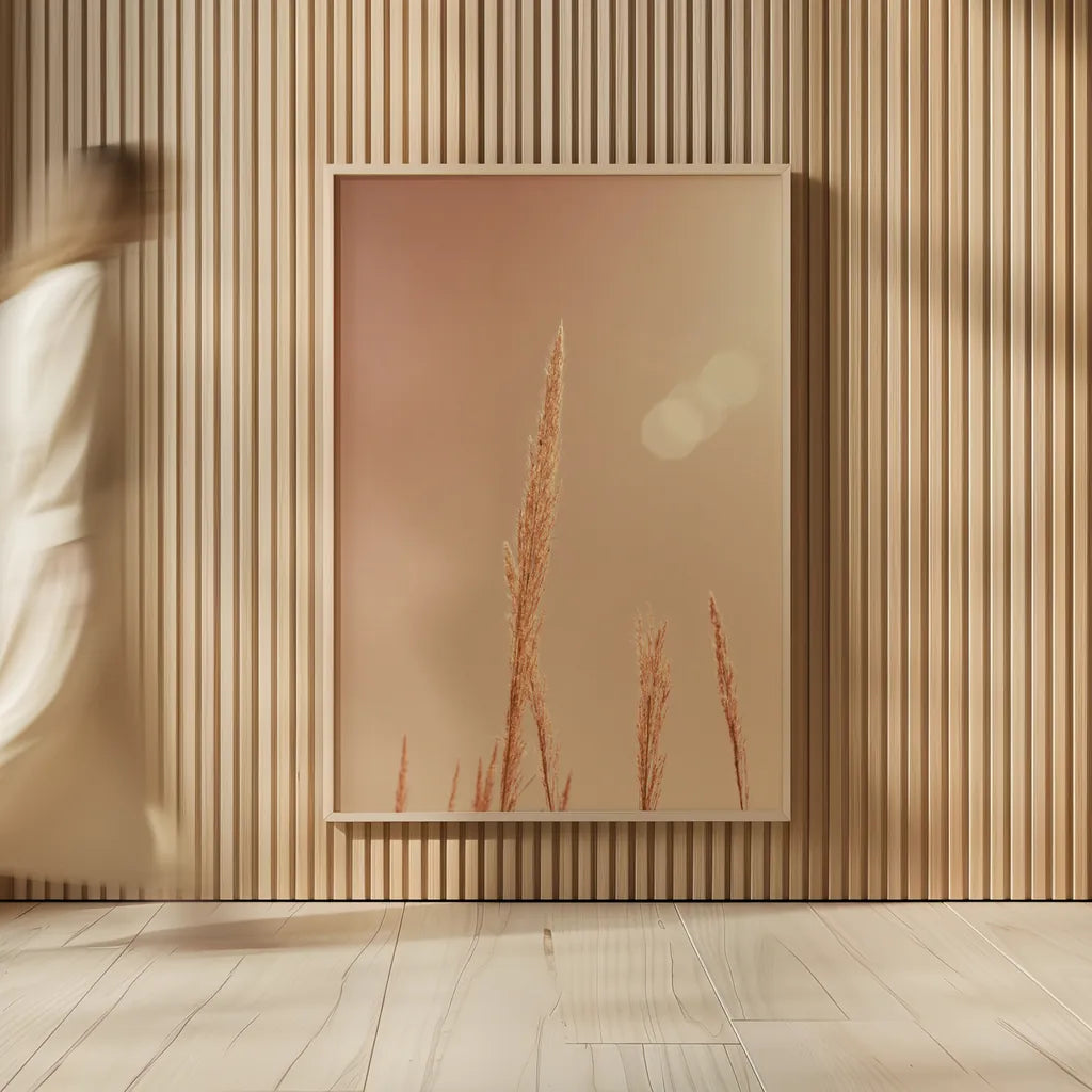 Noon Grasses I by Nathan Larson. shown as over sized large wall art. Available as an archival giclee rolled canvas, fine art paper, or poster print. SKU 75735h.