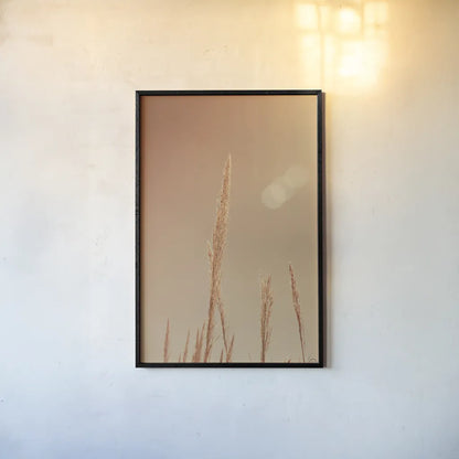 Noon Grasses I by Nathan Larson. shown as a paper print in a black flame. Available as a archival giclee rolled canvas, fine art paper, or poster print. SKU 75735h.