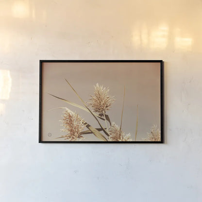 Noon Grasses III by Nathan Larson. shown as a paper print in a black flame. Available as a archival giclee rolled canvas, fine art paper, or poster print. SKU 75737i.