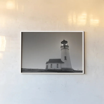 Oceanside Sunset by Nathan Larson. shown as a paper print in a white frame. Available as a archival giclee rolled canvas, fine art paper, or poster print. SKU 90173i.