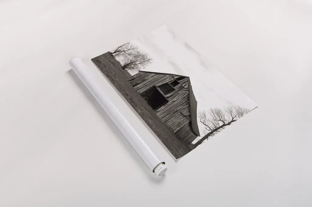 Old Hay Barn by Nathan Larson. shown as a rolled paper print. Available as archival giclee rolled canvas, fine art paper, or poster print. SKU 98023i.