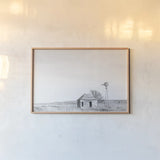 Old Well BW by Nathan Larson. shown as a paper print in a natural frame. Available as a archival giclee rolled canvas, fine art paper, or poster print. SKU 98718i.