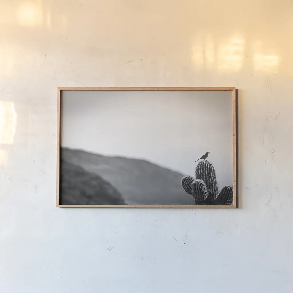 On Guard by Nathan Larson. shown as a paper print in a natural frame. Available as a archival giclee rolled canvas, fine art paper, or poster print. SKU 90436i.