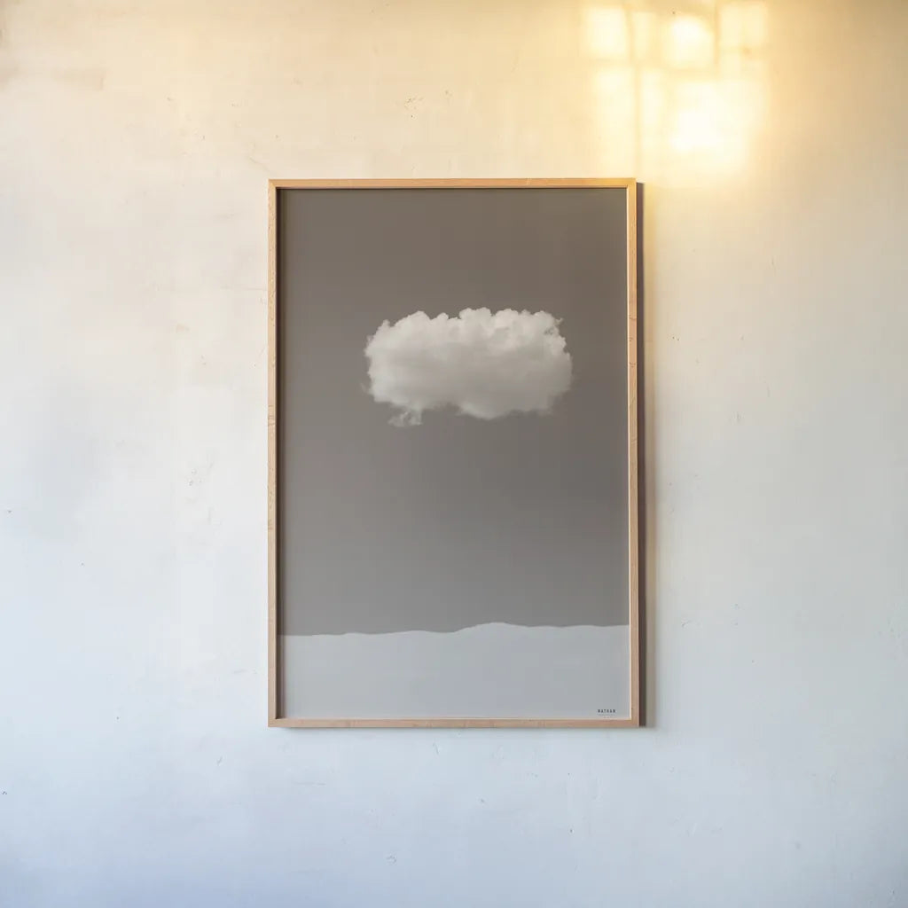 On My Own Sepia by Nathan Larson. shown as a paper print in a natural frame. Available as a archival giclee rolled canvas, fine art paper, or poster print. SKU 86059h.