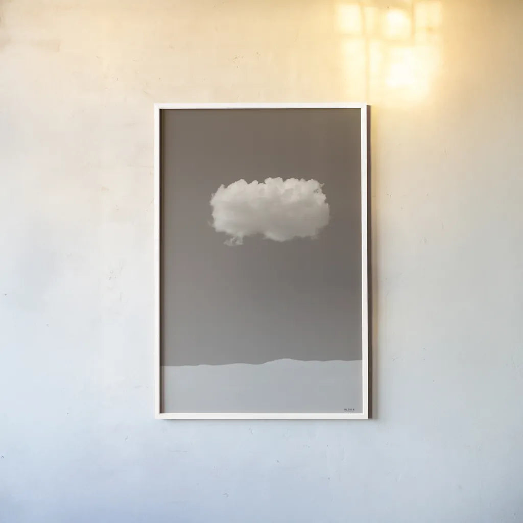 On My Own Sepia by Nathan Larson. shown as a paper print in a white frame. Available as a archival giclee rolled canvas, fine art paper, or poster print. SKU 86059h.