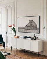 One More Year by Nathan Larson. shown as a framed stretched canvas in a living room above a console. Available as a archival giclee rolled canvas, fine art paper, or poster print. SKU 98156i.