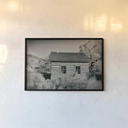 One Room Schoolhouse by Nathan Larson. shown as a paper print in a black flame. Available as a archival giclee rolled canvas, fine art paper, or poster print. SKU 95335i.