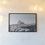 One Room Schoolhouse by Nathan Larson. shown as a paper print in a black flame. Available as a archival giclee rolled canvas, fine art paper, or poster print. SKU 98341i.