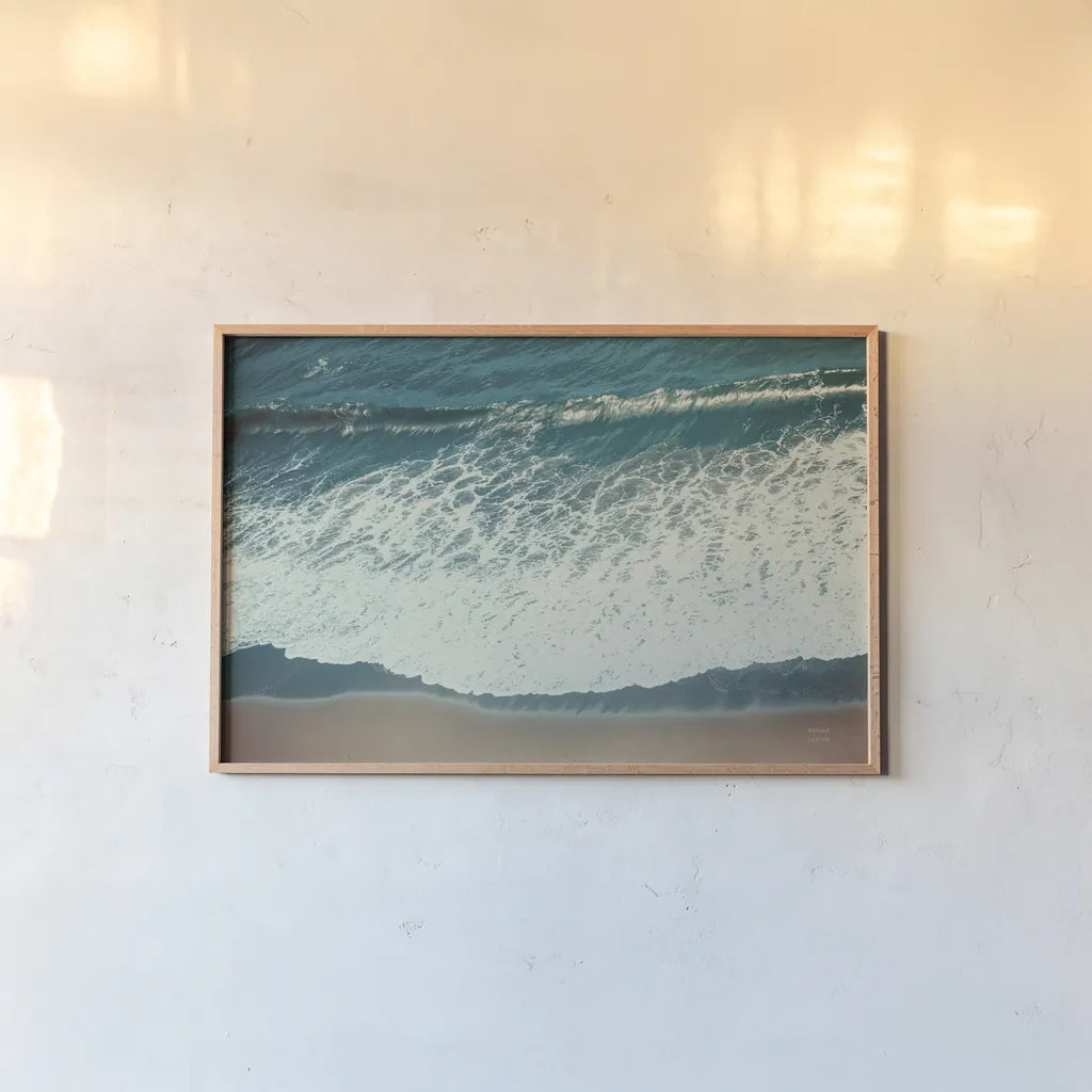 Pacific Afternoon I by Nathan Larson. shown as a paper print in a natural frame. Available as a archival giclee rolled canvas, fine art paper, or poster print. SKU 88470i.