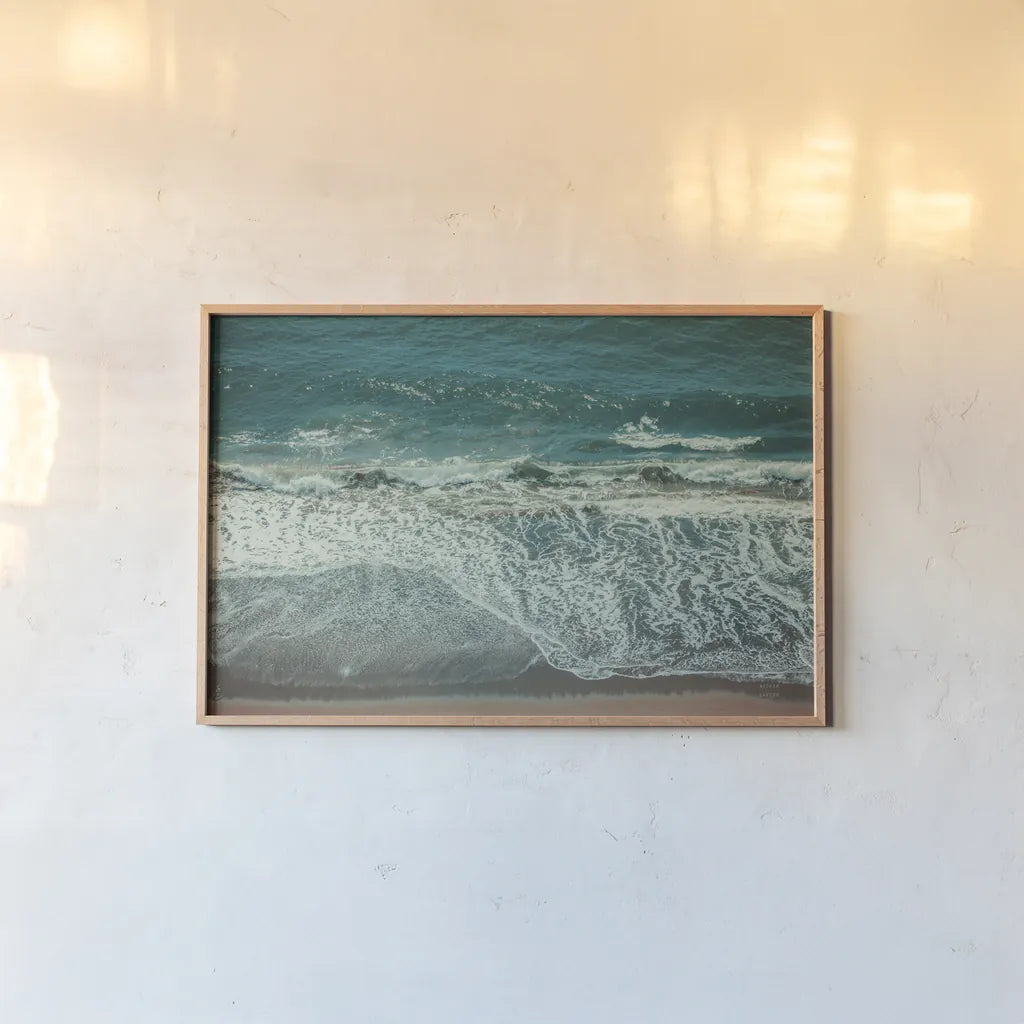 Pacific Afternoon IV by Nathan Larson. shown as a paper print in a natural frame. Available as a archival giclee rolled canvas, fine art paper, or poster print. SKU 88473i.