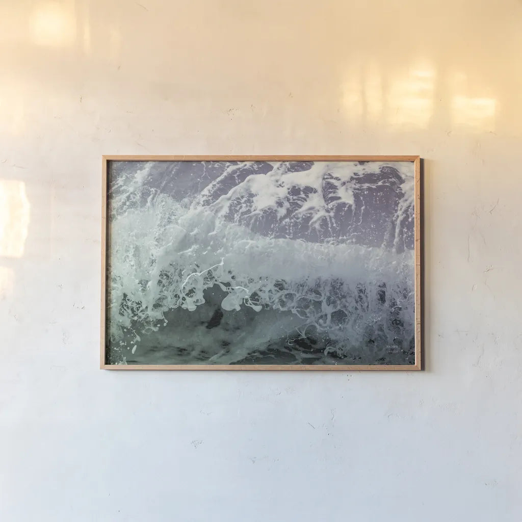 Pacific Moves I Color by Nathan Larson. shown as a paper print in a natural frame. Available as a archival giclee rolled canvas, fine art paper, or poster print. SKU 86922i.