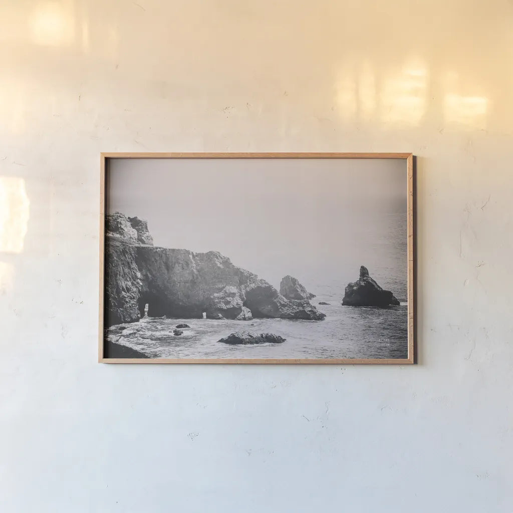 Passing Through Cove by Nathan Larson. shown as a paper print in a natural frame. Available as a archival giclee rolled canvas, fine art paper, or poster print. SKU 88485i.