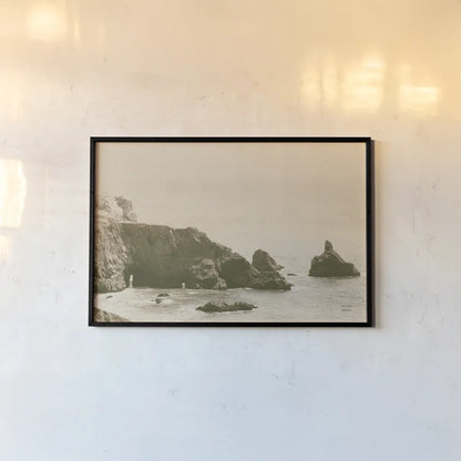 Passing Through Cove Sepia by Nathan Larson. shown as a paper print in a black flame. Available as a archival giclee rolled canvas, fine art paper, or poster print. SKU 88486i.